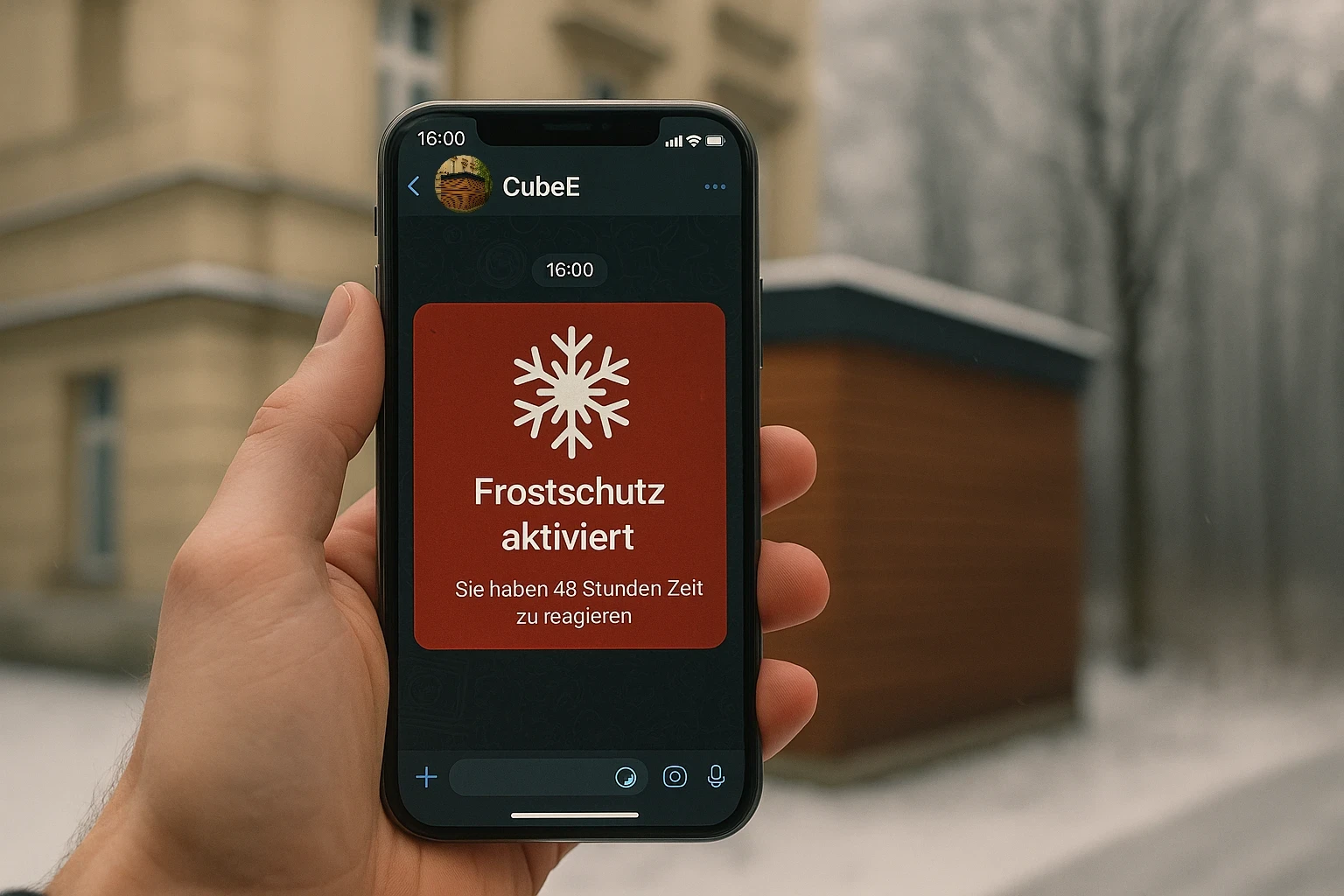 WhatsApp meldet, dass Frostschutz aktiv ist